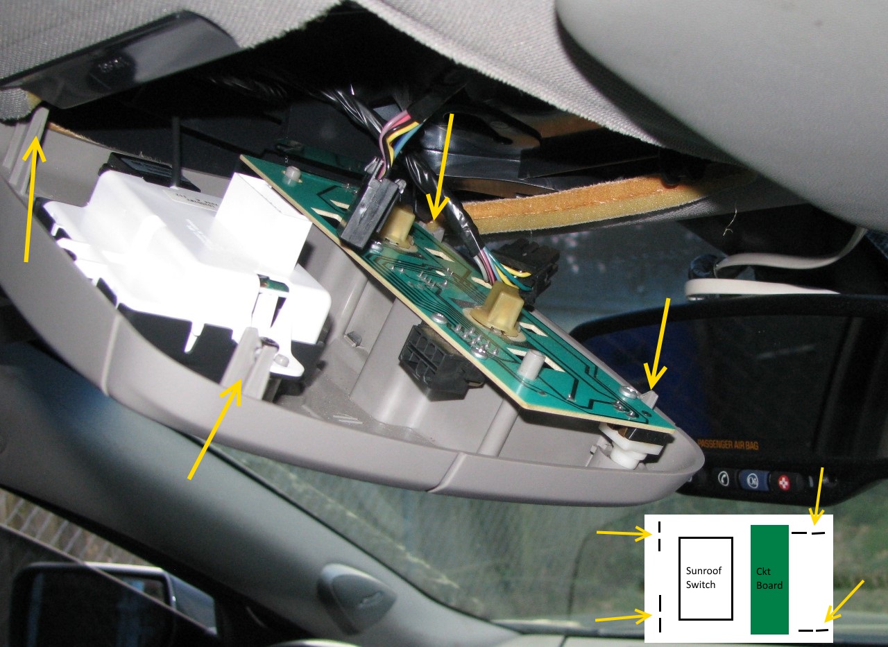 Cadillac GM OEM 1016 SRX Overhead Roof ConsoleSunroof Switch 12768551